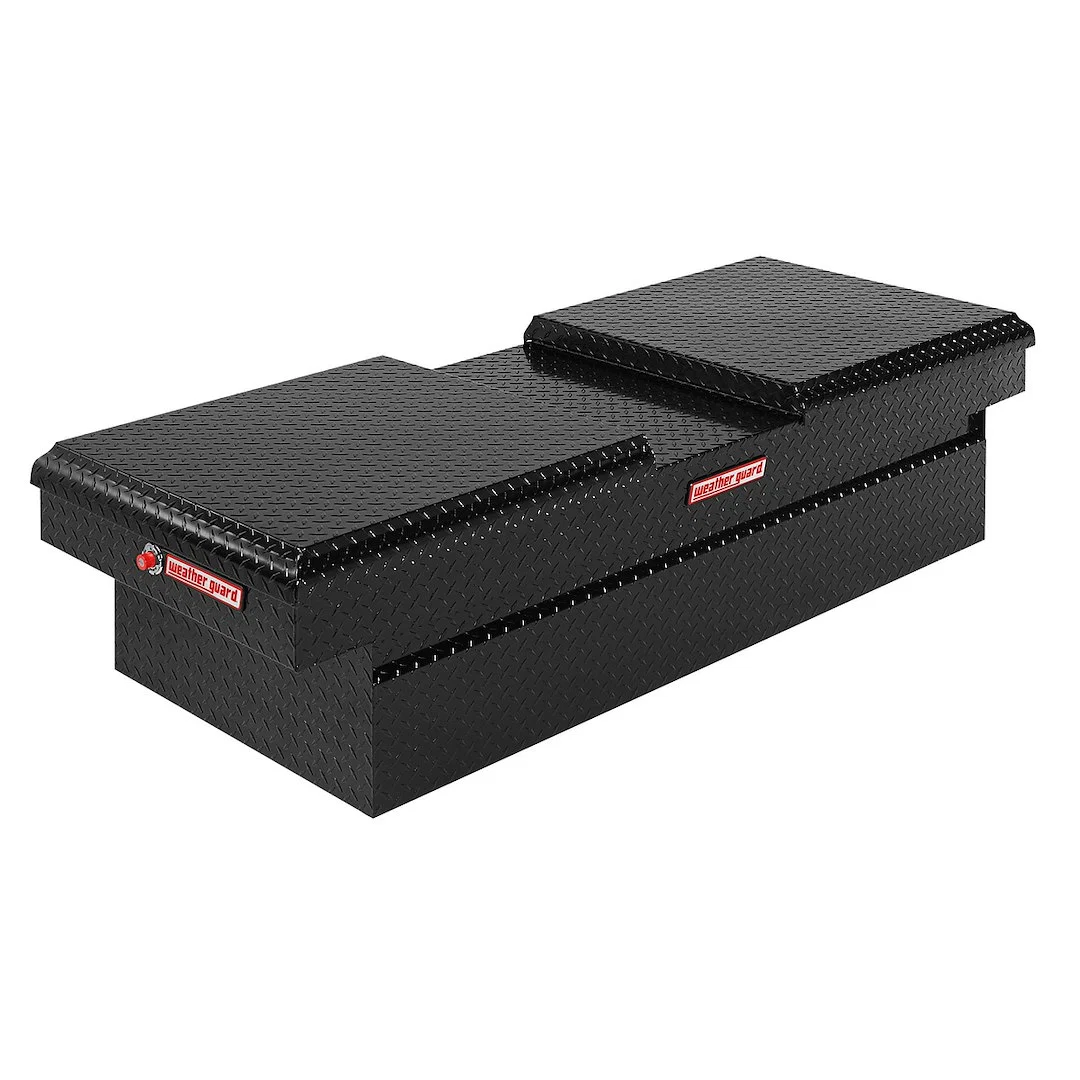 114-5-01 – WEATHERGUARD Tool Box, Crossover Gull Wing Diamond Tread Black Aluminum 27-1/2 Inch Length x 71-1/2 Inch W...